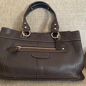 Coach 14425 Penelope Brown Peebled Leather Satchel
